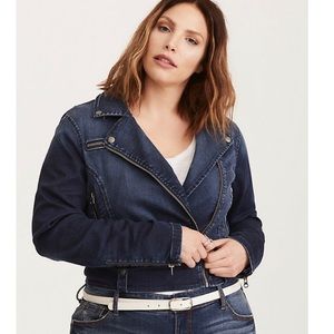 DENIM MOTO ZIP JACKET